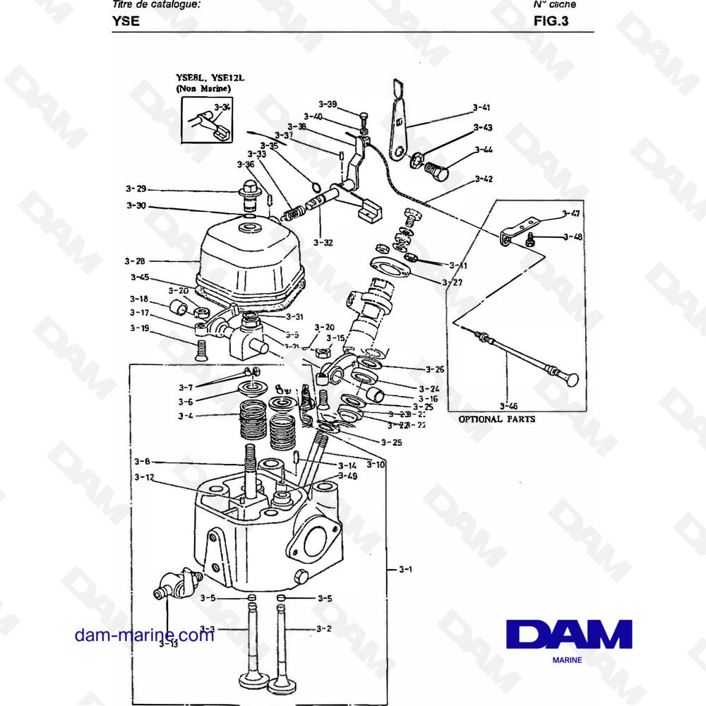 Parts and exploded views for Yanmar YSE8 engine